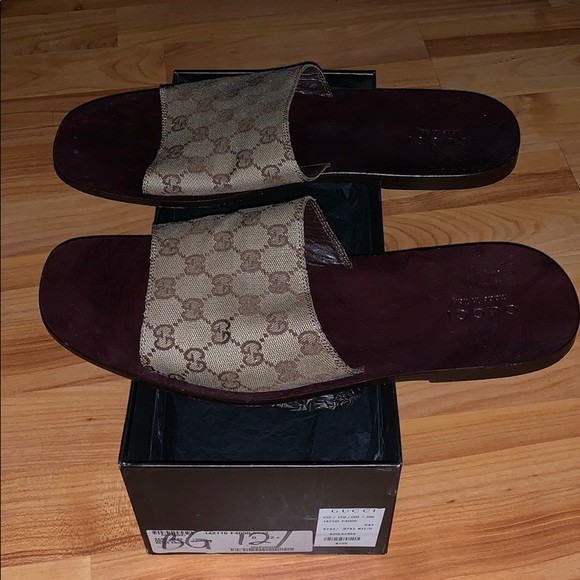 leather gucci slides